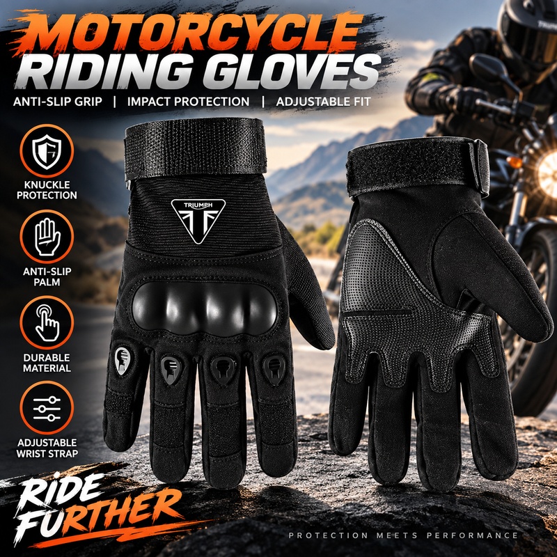 Riding Gear - สำหรับอุปกรณ์เสริมรถจักรยานยนต์ TRIUMPH ถุงมือป้องกันความปลอดภัย ถุงมือมอเตอร์ครอส อุปกรณ์ป้องกันสำหรับขับขี่กลางแจ้ง