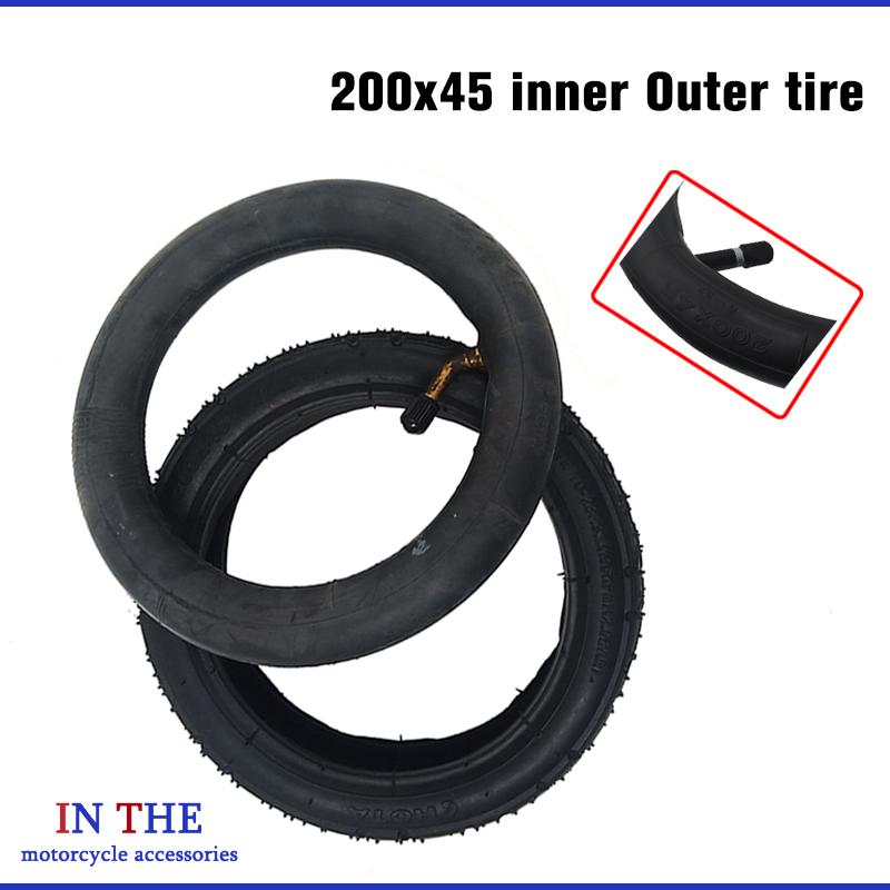 Scooter Parts - ยางสกู๊ตเตอร์แบบหนา ขนาด 200x45 ยางในและยางนอกแบบเติมลม เหมาะสำหรับอะไหล่ยางสกู๊ตเตอร์ไฟฟ้า
