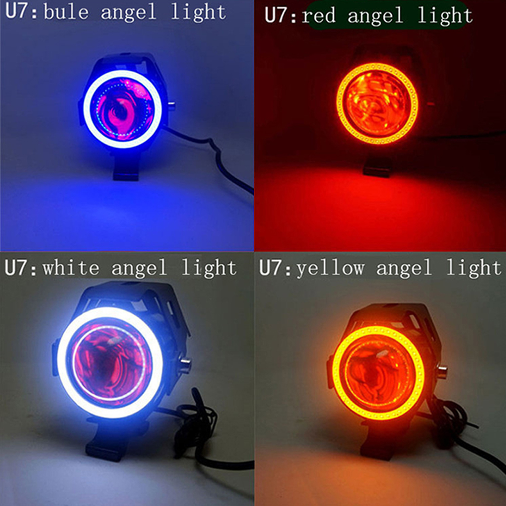 ไฟหน้ารถจักรยานยนต์โคมไฟเสริม  - Universal Motorcycle Led Headlight Projector บทวิจารณ์และราคา