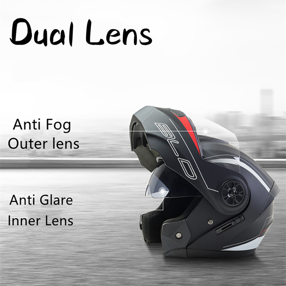 หมวกกันน็อคมอเตอร์ไซค์เลนส์คู่ - Modular Flip Up Motorcycle Helmet Dot Approved บทวิจารณ์และราคา