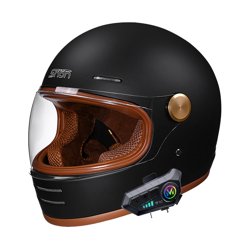 หมวกกันน็อคย้อนยุคแบบเต็มหน้าพ - Full Face Motorcycle Helmet With Bluetooth บทวิจารณ์และราคา