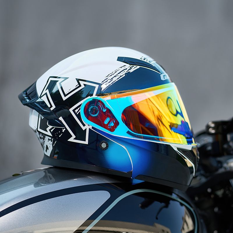 หมวกกันน็อคเต็มใบได้รับการรับร - Full Face Motorcycle Helmet With Bluetooth บทวิจารณ์และราคา